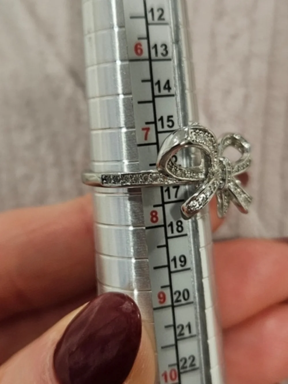 NEW Crystalled Bow Silver-Tone Ring Multiple Sizes Available